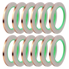 Oubaka 12 Pack Copper Foil Tape,Double-Sided Conductive Adhesive Copper Tape ...