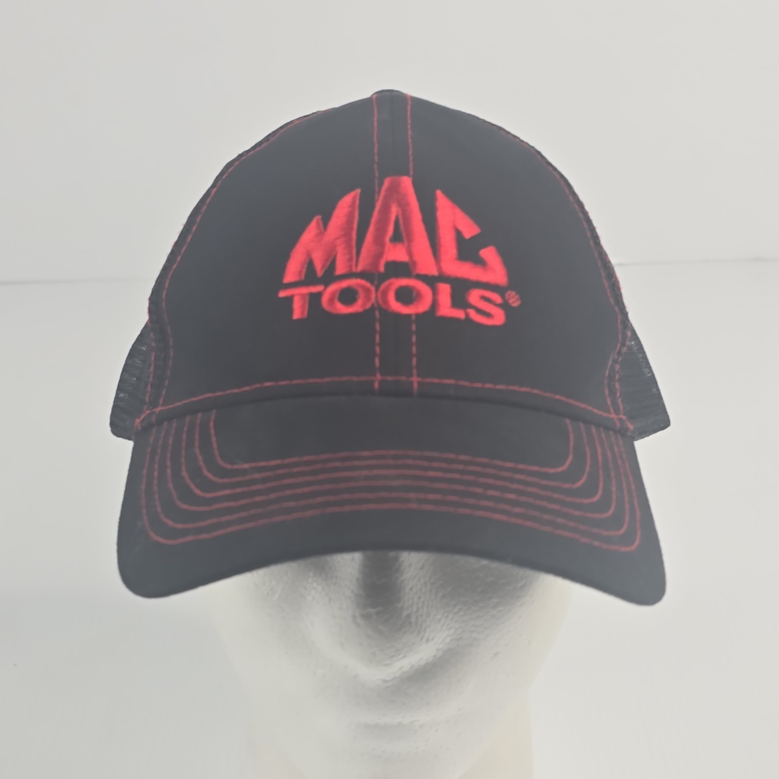 MAC TOOLS Black Red Adjustable Baseball Style Hat… - image 1