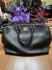 Dooney and Bourke Black Dillen 2 Leather Satchel Handbag No Shoulder Strap