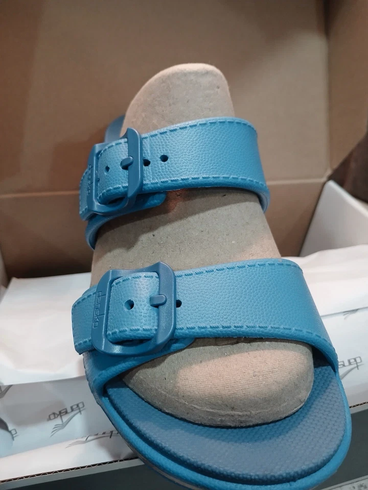 Сандалии Dansko Kandi синие литые без шнуровки деревянная платформа - Изображение 2 из 4