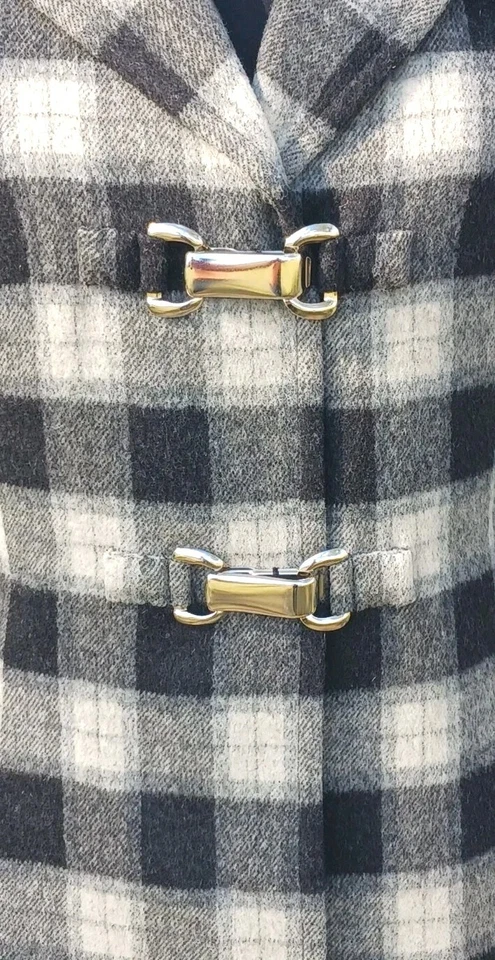 Carlisle Jacket 4  Gray Black Beige Wool Dress Casual Women's Plaid Blazer XS S - Image 3 of 4