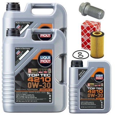 Motoröl Filter Set 0W-30 LIQUI MOLY 11 Liter + Schraube für Mercedes Sprinter