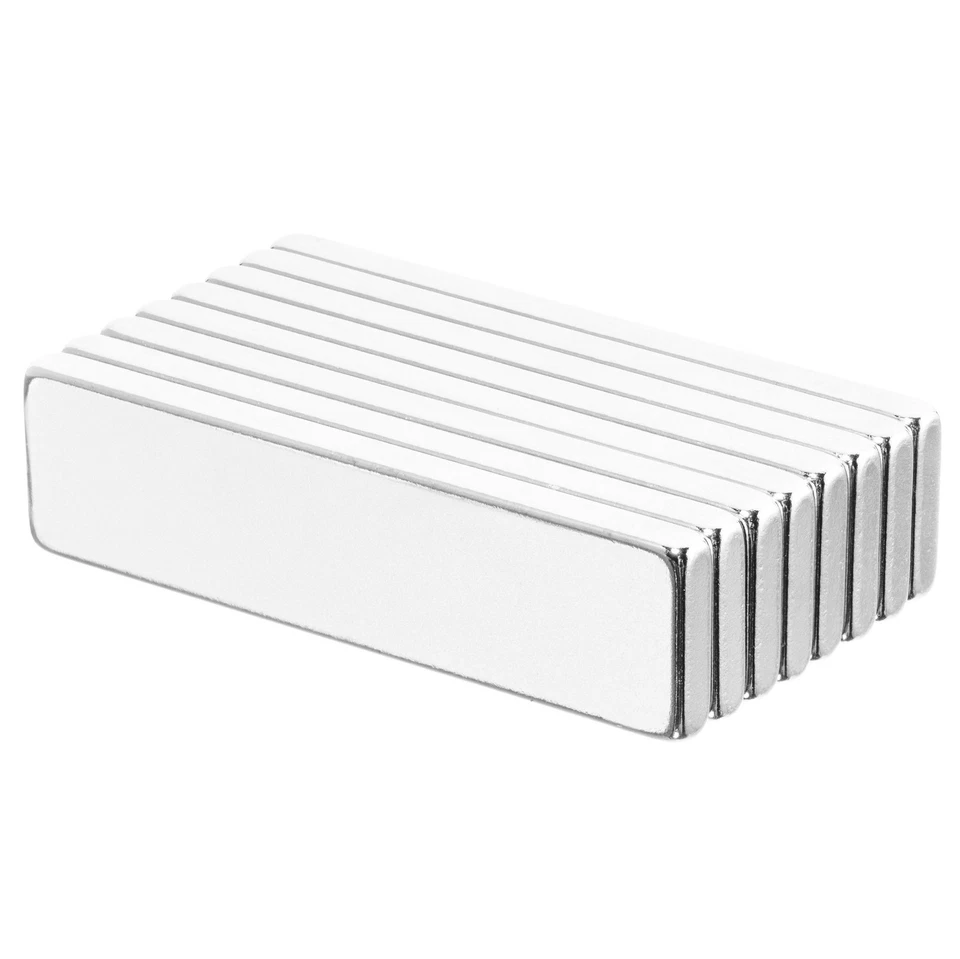2 x 1/2 x 1/8 Inch Powerful Neodymium Rare Earth Bar Magnets N52 (8 Pack) - Image 1 of 2