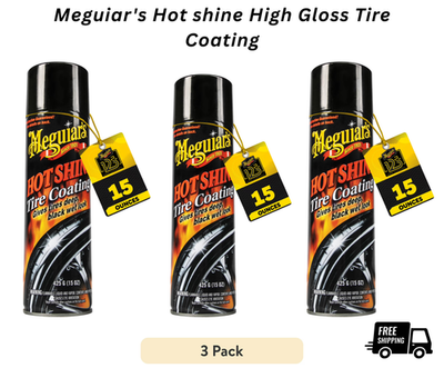 #ad Meguiar#x27;s Hot shine High Gloss Tire Coating G13815 15 oz 3 Bottles $16.85