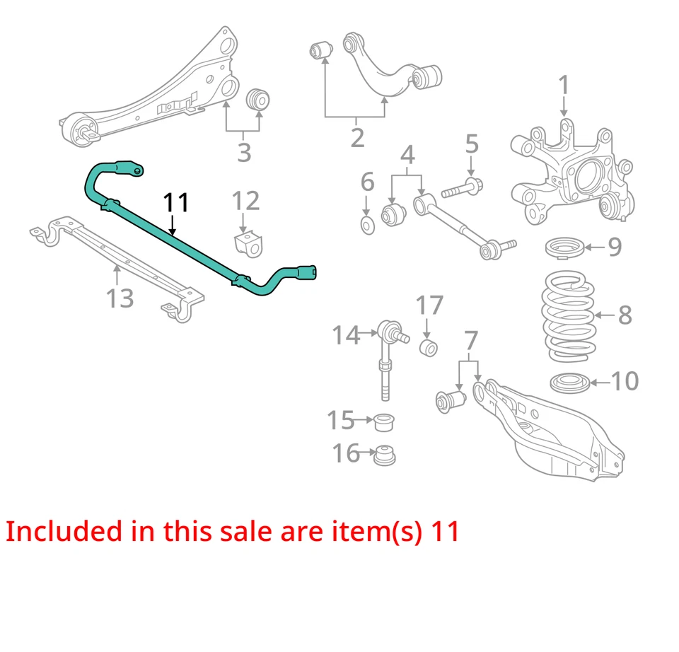 Stabilizer Bar Rear Fits 11-16 SCION TC 5189829 - Изображение 3 из 4