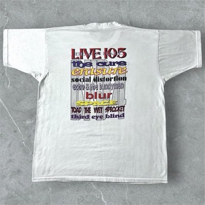 Vtg 1997 LIVE 105 BFD Beach Ball T-Shirt XL The Cure Blur Social Distortion