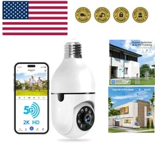 Light Bulb Security Camera -5G& 2.4GHz WiFi 2K Security Cameras Wireless Outd...