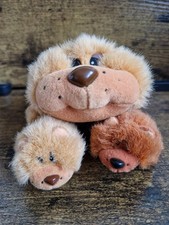 Pound Puppies Chow Chow Mum Puppy Dog Babies Soft Plush Toy Galoob Vintage