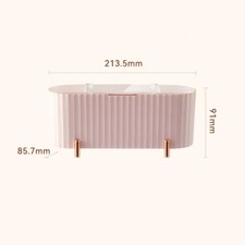 Pink Acrylic Cosmetic Storage Box Cotton Swab Pad Organizer Desktop