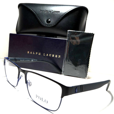 POLO RALPH LAUREN PH 1175 9399 SATIN BLACK /BLUE TRIM AUTHENTIC EYEGLASSES 56-18