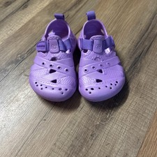 Skechers Foamies Purple Adjustable Strap Slip On Waterproof Shoes Toddler Size 5