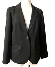 Chicos Suit Jacket Blazer 1 Medium Stretch Ponte Black NEW NWT 129 Washable