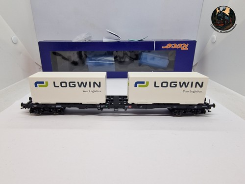 Roco H0 66583 Containertragwagen Logwin der DB Neuwertig in OVP G098 | Zustand: Gebraucht