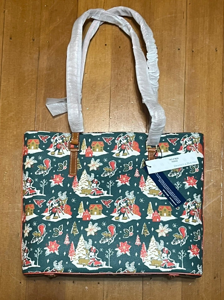 Bolso Shopper Navidad Mickey & Minnie 2022 Mickey & Minnie Vintage Nuevo con Etiquetas Dooney & Bourke Disney Foto 2 de 4