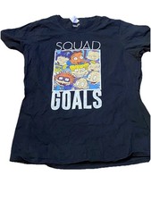 Nickalodeon Rug Rats Squad Goals T Shirt Navy Blue White Specks sz L Men Women