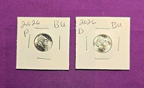 2026 P & D Emerging Liberty Dimes "BU"  In Coin Flips! **FREE SHIPPING**#wj443