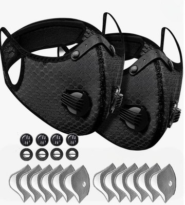 Face Mask with Active Carbon Filter Breathing Valves Reusable Cycling Sport Mesh