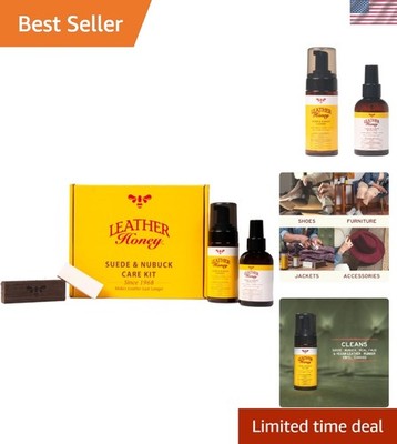 Luxury Suede & Nubuck Care Kit: Cleaner, Protector, Brush & Eraser - All Colors
