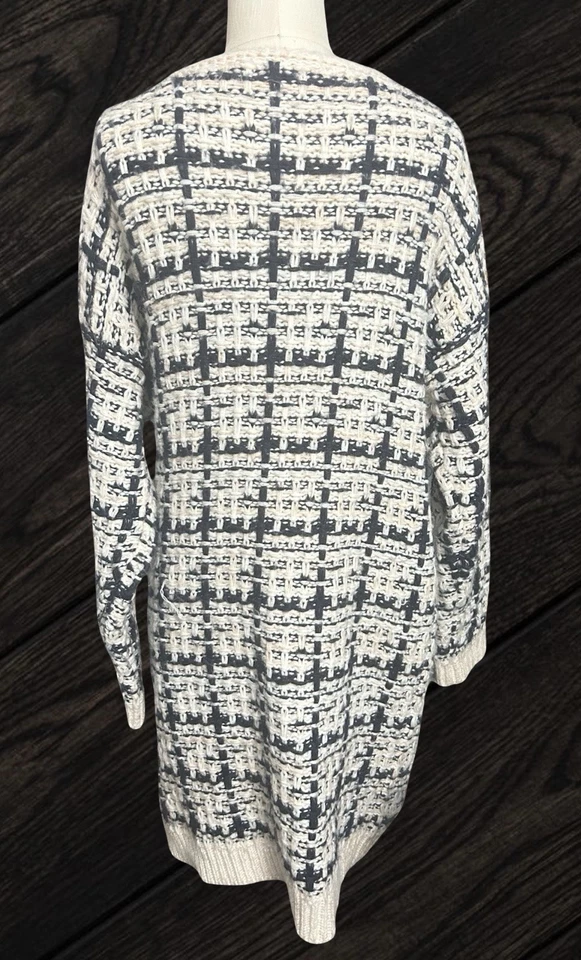 Cárdigan Michelle Nicole Grueso Tejido Abierto Suéter Mezcla de Lana Para Mujer Talla Mediana Foto 2 de 4