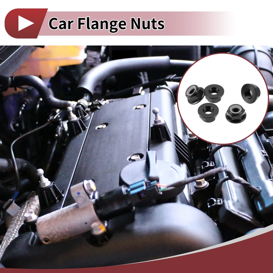 5 Stück M6*1.0 Auto-Flanschmuttern aus Aluminiumlegierung, Gummiring 6,6mm - Bild 2 von 4