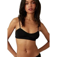 Free People One Step Ahead Bralette Women's Medium M Black Bra New