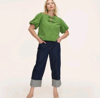 Kate Spade New York x Target High-Rise Straight Leg Wide Cuff Denim Jeans Sz 16