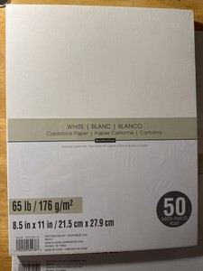 Recollections White Cardstock 65 lb – 8.5x11 & 12x12 – 75 Sheets Total