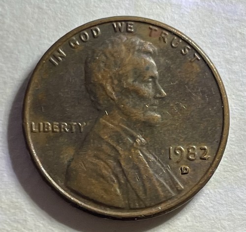 1982 "D" COPPER TRANSISTIONAL LINCOLN PENNY 3.2g LARGE DATE