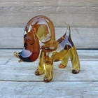 New ListingVintage Murano Amber Glass Dog Figurine