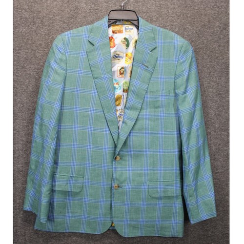 Edgar Pomeroy Bespoke Sport Coat Blazer Bespoke 42L Blue Plaid