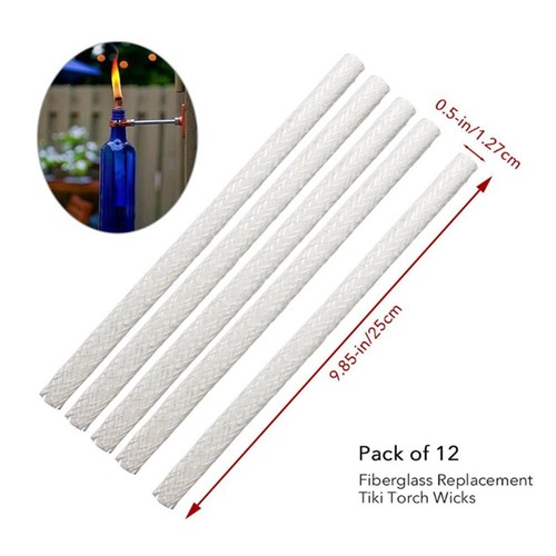 40Pcs 25cm Fiberglass Wick Fiberglass Torche Wick for Wine Bottle Tiki3954 - Picture 7 of 7