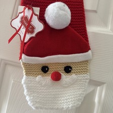 mud pie Santa Acrylic Red Christmas Scarf - Age 3T NEW