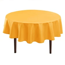Round Tablecloth 60 Inch Orange Yellow Waterproof Stain Resistant Polyester