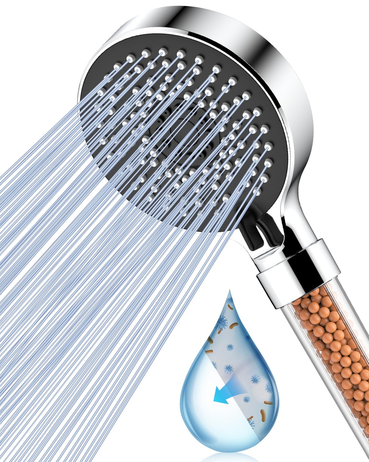 Magichome Filter Shower Head Hard Water Softener with Mineral Balls for Chlorine
