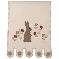 Home Collections by Raghu Bunny in The Garden Table Runner, Cream