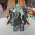 10.2LB 5Pcs Natural Moss Agate Carnelian Quartz Crystal Point Tower Healing