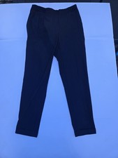 ZARA Trafaluc TRF Women s Pinstripe Ankle Trousers Navy Size XS Elastic Waist...