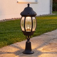 Rustikale Sockelleuchte AußEn 58Cm RegengeschüTzt Schwarz Aluminium E27 Lampe