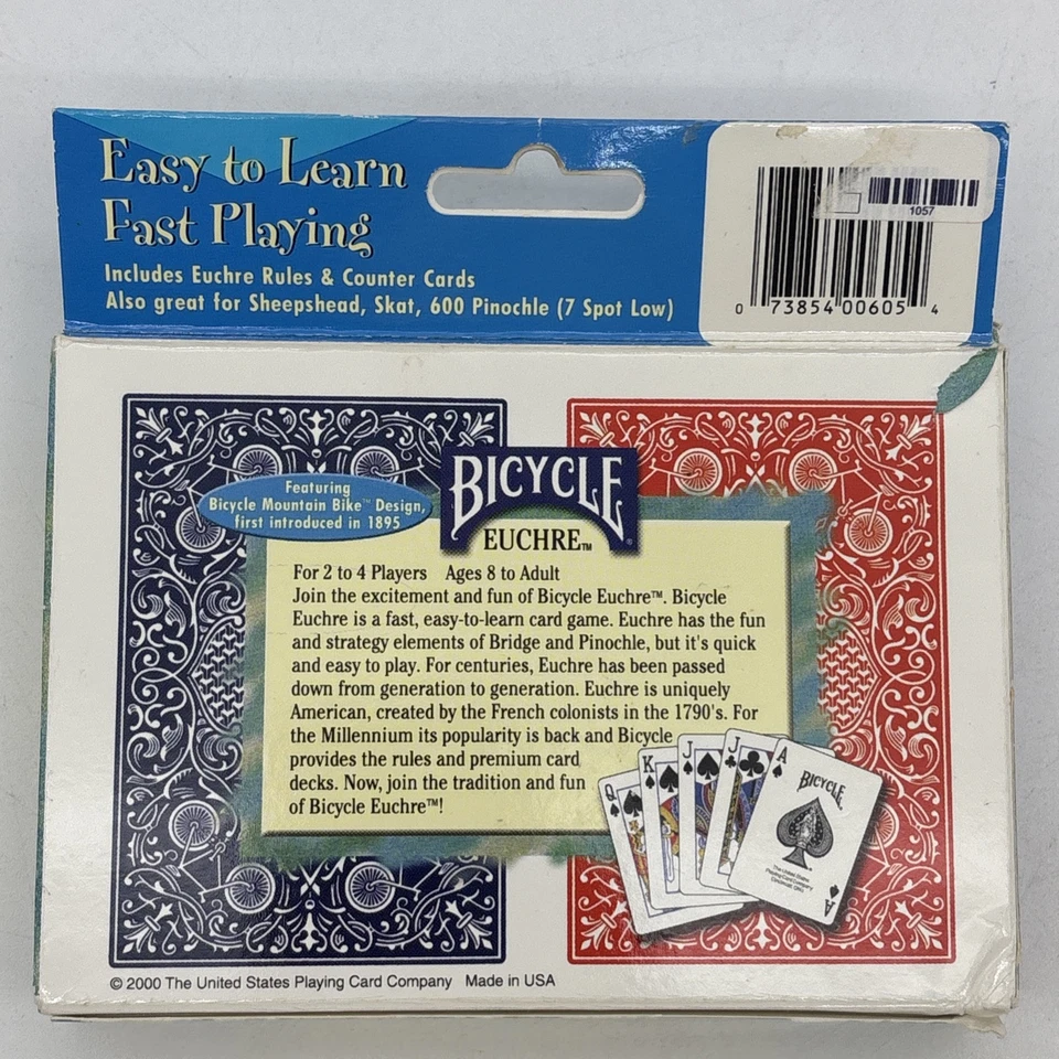 Bicycle Euchre Games Card Game Open Box Sealed Double Decks Unused Cards - Image 2 of 4