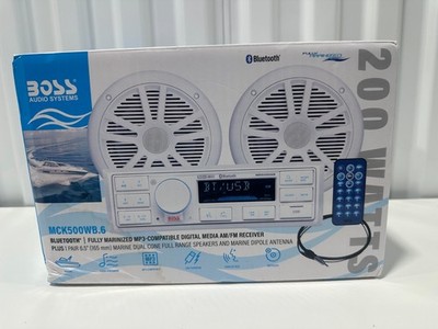 NEW BOSS Audio Systems MCK500WB.6 Marine Bluetooth AM FM Stereo Receiver W/ 6.5''