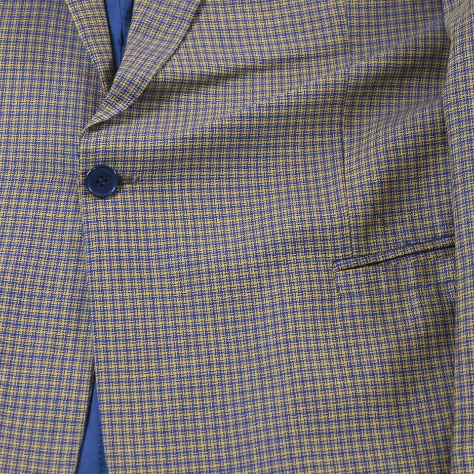 Chaqueta Blazer Abrigo Deportivo De Colección EE. UU. V2 Versace 44L Azul Amarillo 100% Lana para Hombres Foto 3 de 4