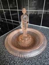 Vintage Art Deco Pink Frosted Glass Float Bowl Set