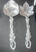 ARTHUR COURT DESIGNS GRAPES AND LEAVES SALAD SERVING SET FORK AND SPOON