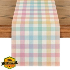 Artoid Mode Plaid Table Runner 13x120 Inch Kitchen