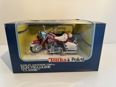 Modellauto  Harley Davidson 1200 cc mit Beiwagen  Tonka Polistil Vitrinenstück