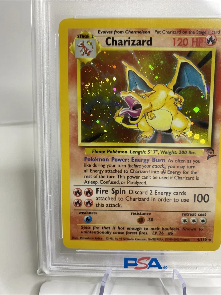 PSA 7 Pokemon Base Set 2 Charizard Holo 4/130 Near mint W/SWIRL Should Be Higher - Image 2 of 4