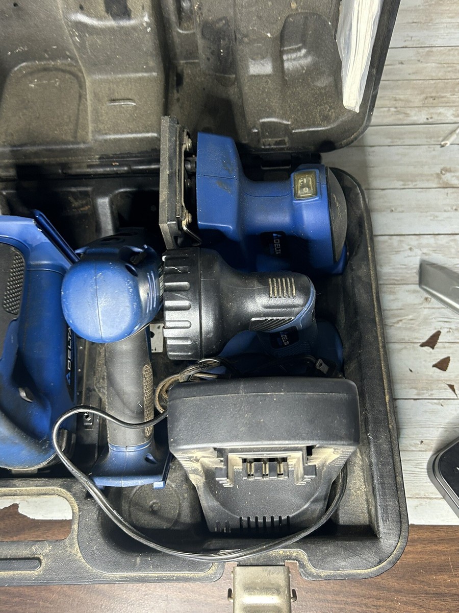 Delta Shopmaster 5 Piece 18V Blue Tool Kit Set With Black Portable