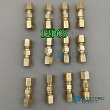 12 Straight Brass Brake Line Inverted Compression Fitting Unions Fit 316 Tube