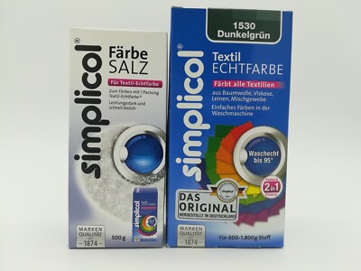 SIMPLICOL Textil Echtfarbe + Färbesalz 1530 DUNKELGRÜN