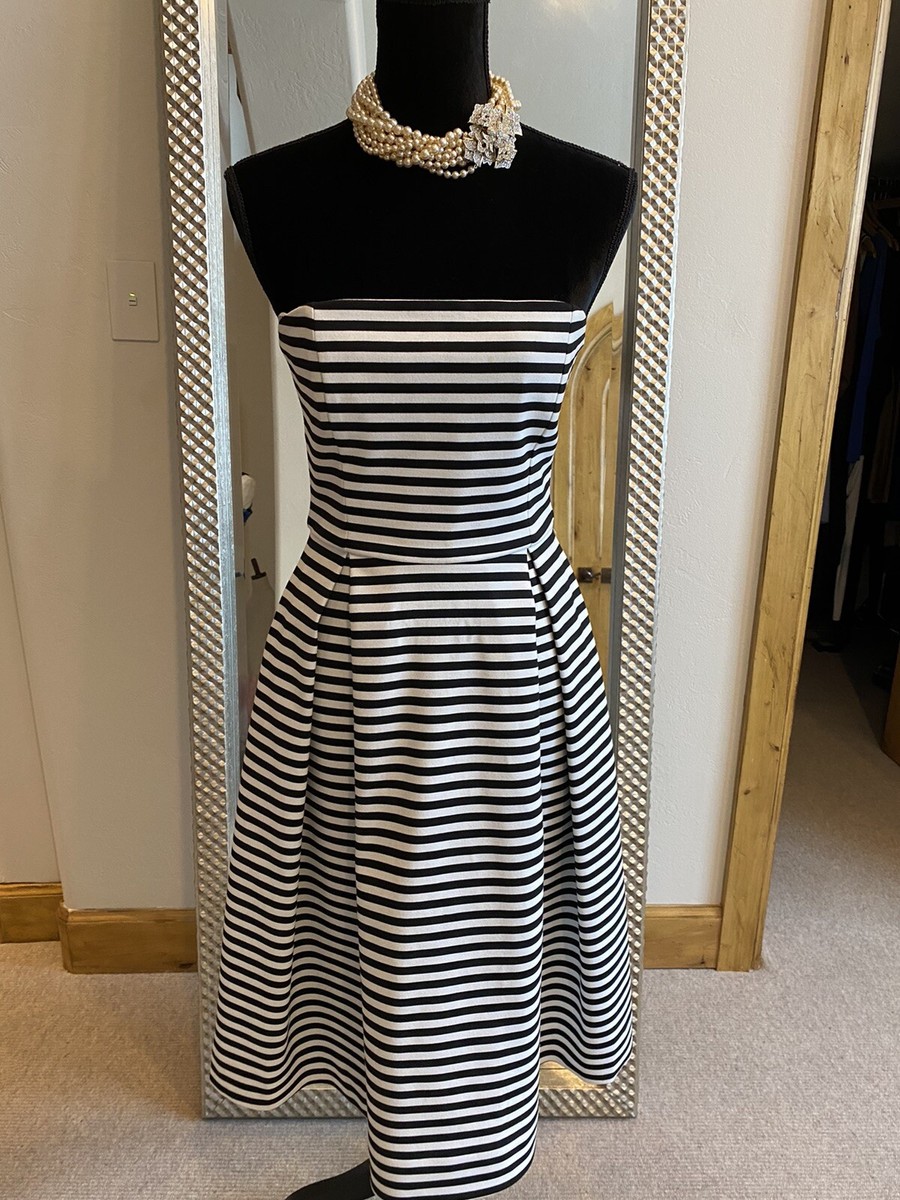 blue dress for baby girl Strapless Black and White Chevron Maxi Dress – Saved by the Dress main image 0